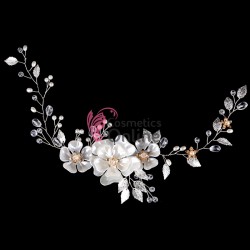 Tiara Ti057 argintie pentru mirese cu crystale si perle